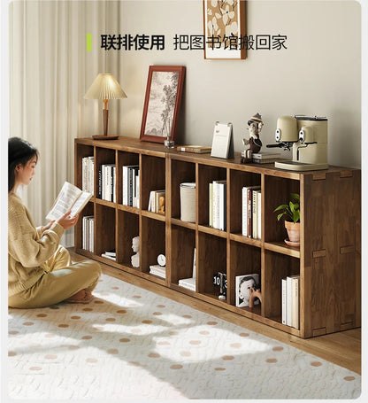 Solid Wood Short Bookshelf Floor Storage Cabinet Grid Organizer Shelf for Living Room Home & Kindergarten Display Unit    Home Decor Supply | Online Retail | ShoreShopper.com