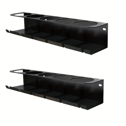 Pneumatic Tool Holder and Aerosol Rack Combo, Wall Mounted Metal Spray Can Bottle Holder Air Tool Organizer Rack for Garages - ShoreCo.Shop