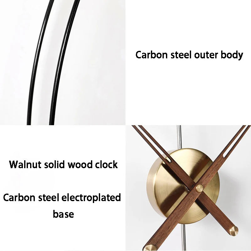 Spanish Minimalist Wall Clock Creative Luxury Living Room Art Clocks Solid Wood Pointer Large Wall Clock Silent Movement Clocks    Home Decor Supply | Online Retail | ShoreShopper.com