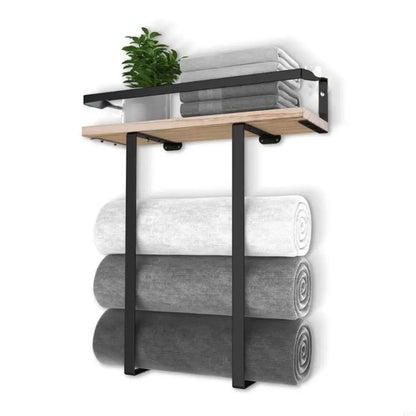 Wood and Iron Bathroom Shelf Rectangle Shape Rust Proof Shower Shelf Large Capacity Space Saving Wall Mounted Shelf    Home Decor Supply | Online Retail | ShoreShopper.com