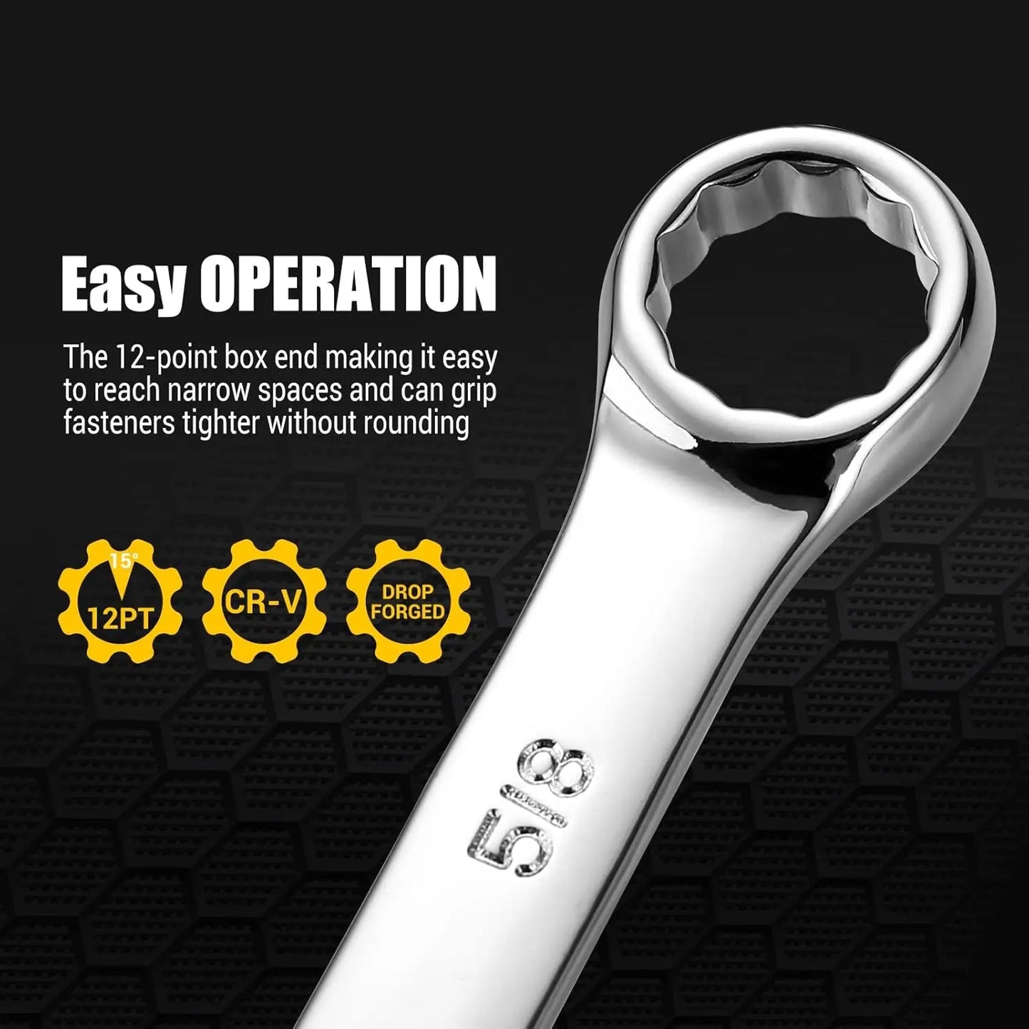 DEKOPRO Combination Wrench Set SAE / Metric,  1/4'' to 1'' & 8-22mm, 12-Point, Chrome Vanadium Steel    Home Decor Supply | Online Retail | ShoreShopper.com