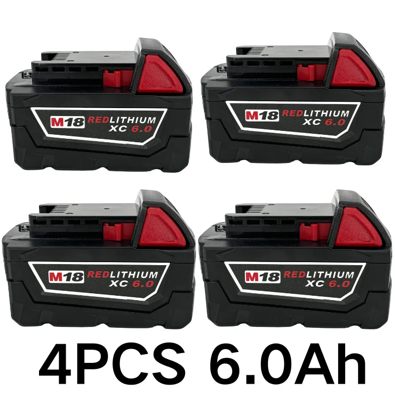 For Milwaukee M18 9000mAh 18V Li-ion Replacement Battery M18B12 For Milwaukee 18V Tool 9.0Ah Rechargeable Battery 6A Charger - ShoreCo.Shop