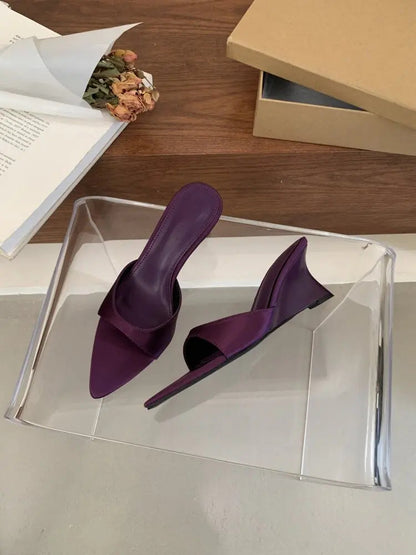 Women's Slippers Fashion 2026 Summer Elegant High Heels Outdoor Banquet Wedge Heel Pointed Toe Girls Women's Shoes 2018    Your Coastal Marketplace | Shoreshopper.com
