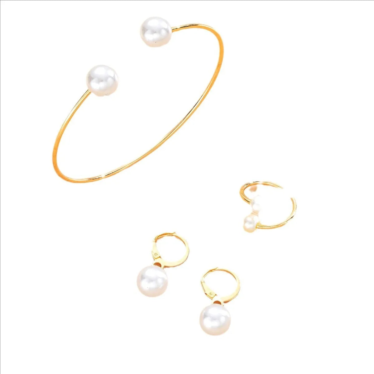 Female Jewelry Set Pearl Open Stud Earrings Bracelet Ring Women's Simple Luxurious High-end Sophisticated Accessories    Home Decor Supply | Online Retail | ShoreShopper.com