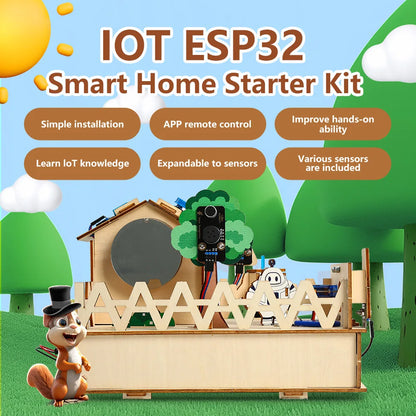 ACEBOTT Smart Home STEM STEAM Starter Kit Wooden House IoT Wifi Blockly Programming for ESP32 Arduino - ShoreCo.Shop