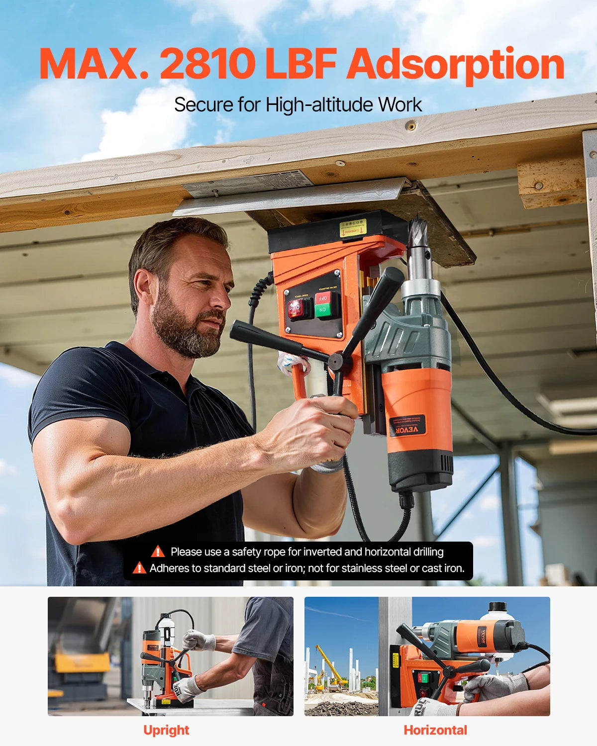 SucceBuy 11PCs Magnetic Drill Motor 1.6 in 1450W Boring Diameter 850RPM Speed 2810 lbf Portable Electric Mag Drill Press    Home Decor Supply | Online Retail | ShoreShopper.com