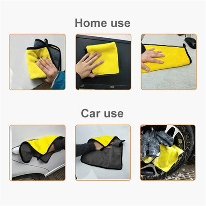 1/2/6pcs Microfiber Cleaning Towel Thicken Soft Drying Cloth Car Body Washing Towels Double Layer Clean Rags Car Accessories    Home Decor Supply | Online Retail | ShoreShopper.com