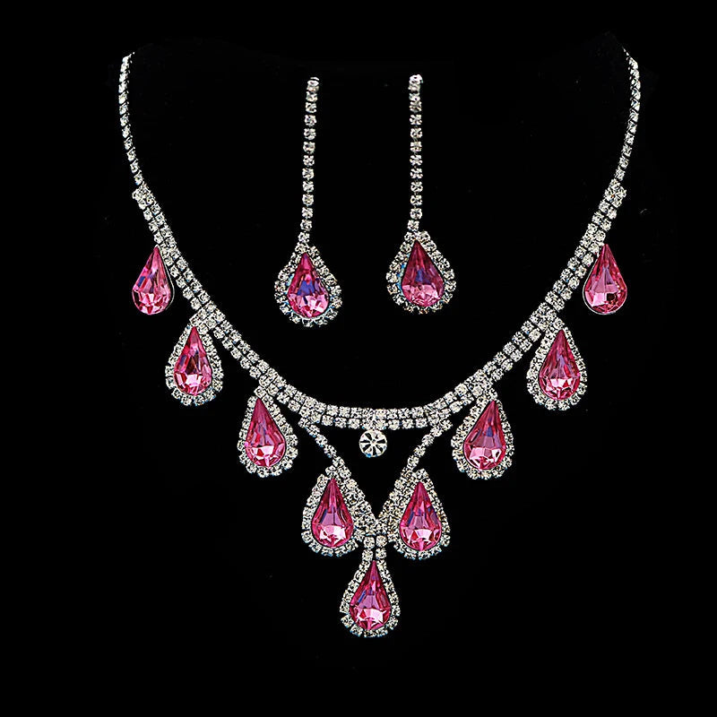 Romantic 2 Pieces/set Wedding Jewelry Set Shiny Crystal Bridal Jewelry Set Ladies Necklace Earrings    Home Decor Supply | Online Retail | ShoreShopper.com