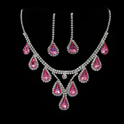 Romantic 2 Pieces/set Wedding Jewelry Set Shiny Crystal Bridal Jewelry Set Ladies Necklace Earrings    Home Decor Supply | Online Retail | ShoreShopper.com