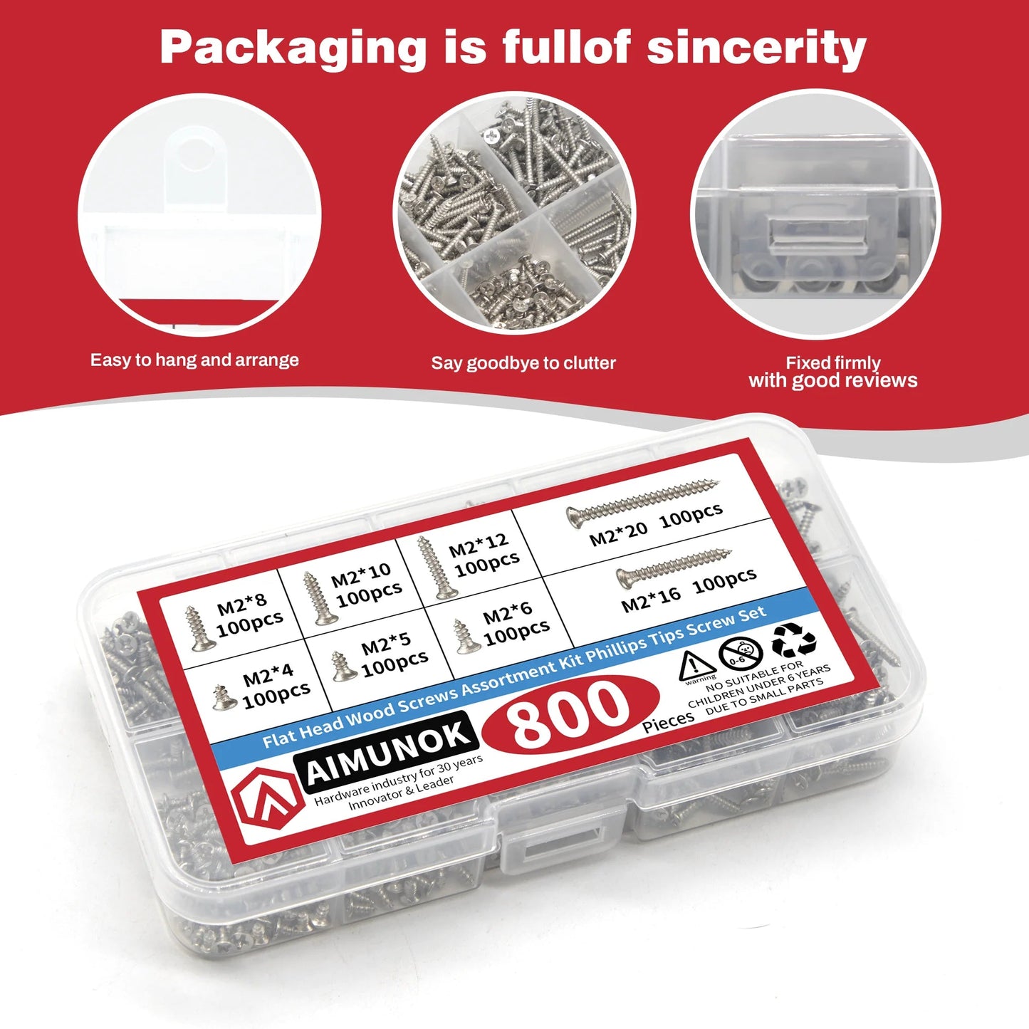 800pcs M2 Self Tapping Screw Assortment Kit Tapping Screw Assortment Kit Lock Nut Wood Thread Nail Screw Sets Self Lock Nut Wood    Home Decor Supply | Online Retail | ShoreShopper.com