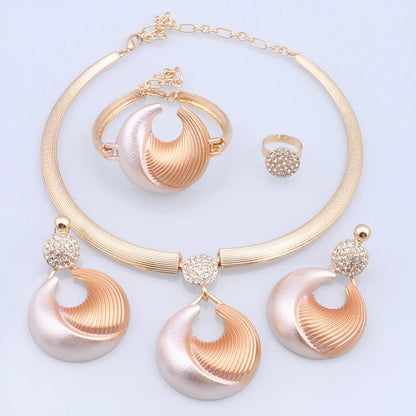 Dubai Jewelry Set For Women Silver Plated Luxury Necklace Earrings Bracelet And Ring Set Jewelry For Wedding Party Trending ﻿    Home Decor Supply | Online Retail | ShoreShopper.com