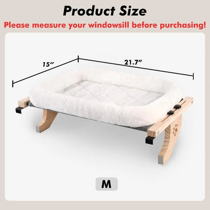 Cat Sill Window Perch Sturdy Hammock Window Seat with Cushion Bed Cover, Wood & Metal Frame for Large Cats, Easy to Adj    Home Decor Supply | Online Retail | ShoreShopper.com