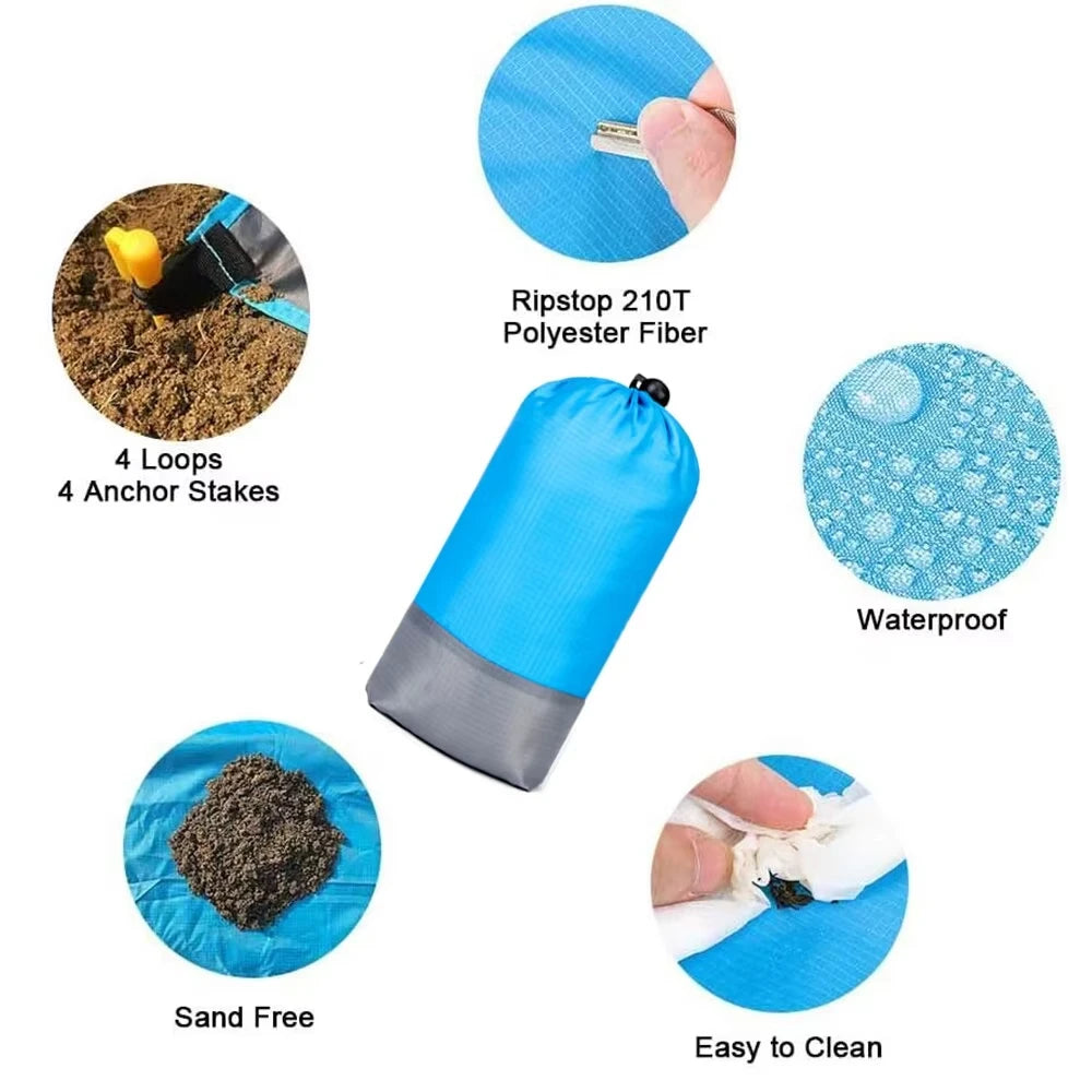 Beach Blanket Super Large 79 x 83 Inch Sandproof Waterproof Soft Comfortable Material Light Weight Portable for Beach Outdoor    Your Coastal Marketplace | Shoreshopper.com