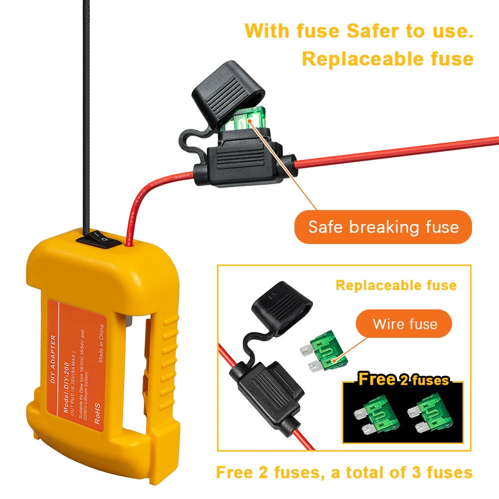 External Battery Adapter Converter for DEWALT 18V/20V/54V Battery DIY Power Tool box mod Plug accessories kit electric extension - ShoreCo.Shop