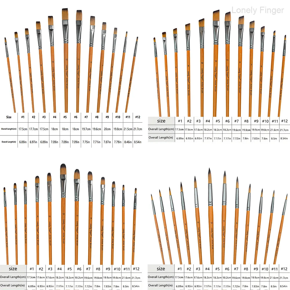 Paint Brush Set 12/48pcs Synthetic Hair for Acrylic Painting Watercolor Painting Gouache Ink Craft and Detail Painting    Home Decor Supply | Online Retail | ShoreShopper.com