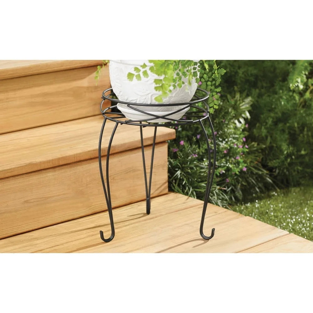2 Pack Round Metal Plant Stand Indoor Outdoor Display Holder Collapsible Space Saving Iron Durable Rustproof Pots up to 9 Inch    Home Decor Supply | Online Retail | ShoreShopper.com