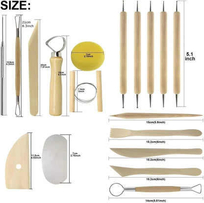 Art Supplies Ceramic Sculpting Tools Wooden Handles Ceramic Clay Pottery Tool Beginner DIY Crafts Wood and Steel Home School Use    Home Decor Supply | Online Retail | ShoreShopper.com