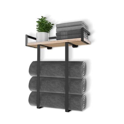 Wood and Iron Bathroom Shelf Rectangle Shape Rust Proof Shower Shelf Large Capacity Space Saving Wall Mounted Shelf    Home Decor Supply | Online Retail | ShoreShopper.com