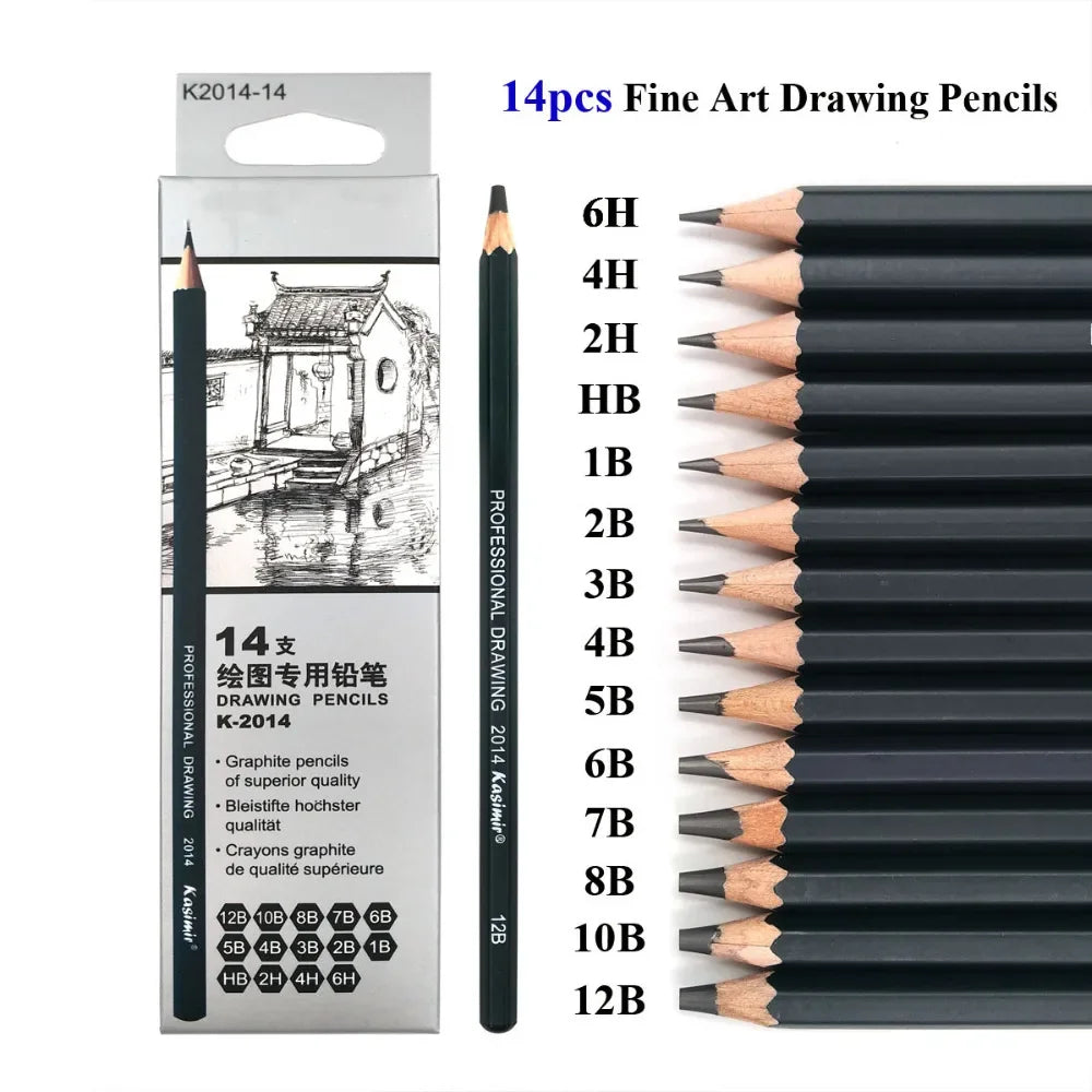 14Pcs/Set Drawing Sketch Pencils Set Wooden Professional Art Supplies HB 2B 6H 4H 2H 3B 4B 5B 6B 10B 12B 1B Painting Stationery    Home Decor Supply | Online Retail | ShoreShopper.com