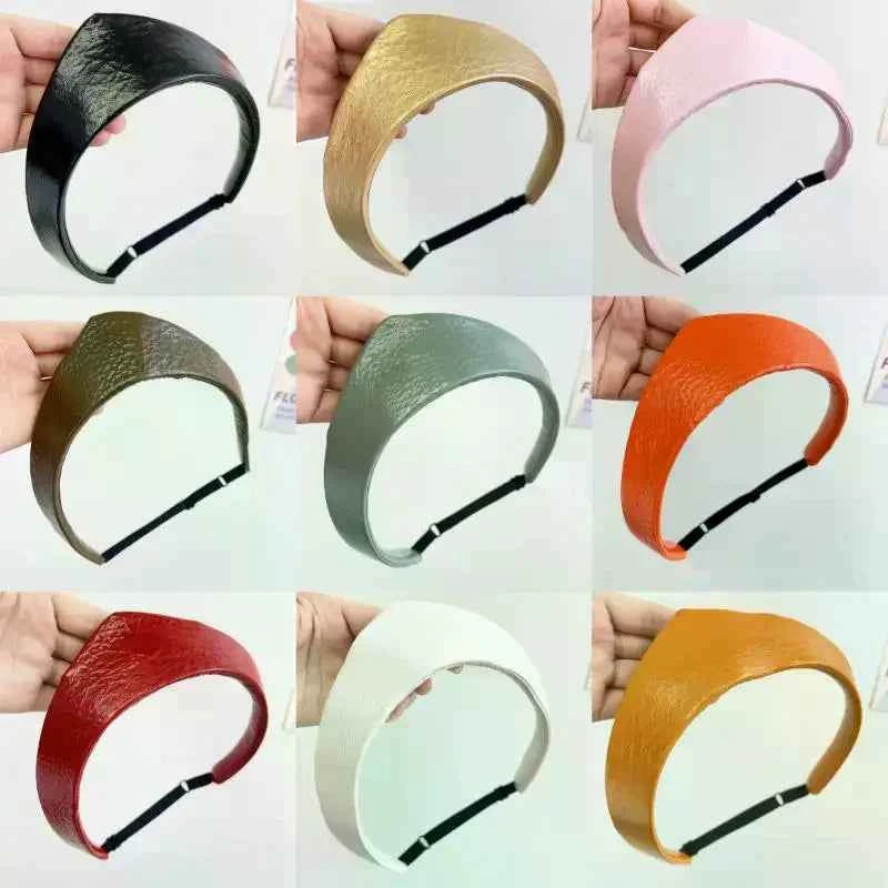 Fashion Adjustable Women Headband Leather Anti Slip Headband European And American Crown Hairband Ladies Headwear