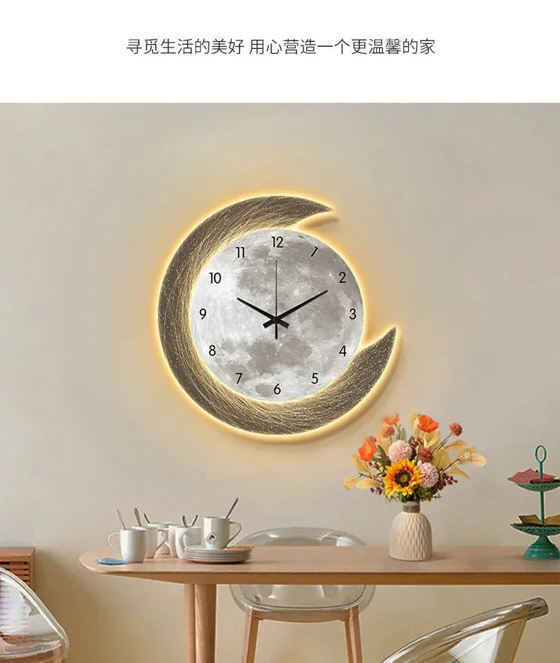 20in LED Light Wall Clock Dining Room Living Moon The Earth Modelling Silent Movement Bedroom Clock Wall Decoration Home Gifts    Home Decor Supply | Online Retail | ShoreShopper.com