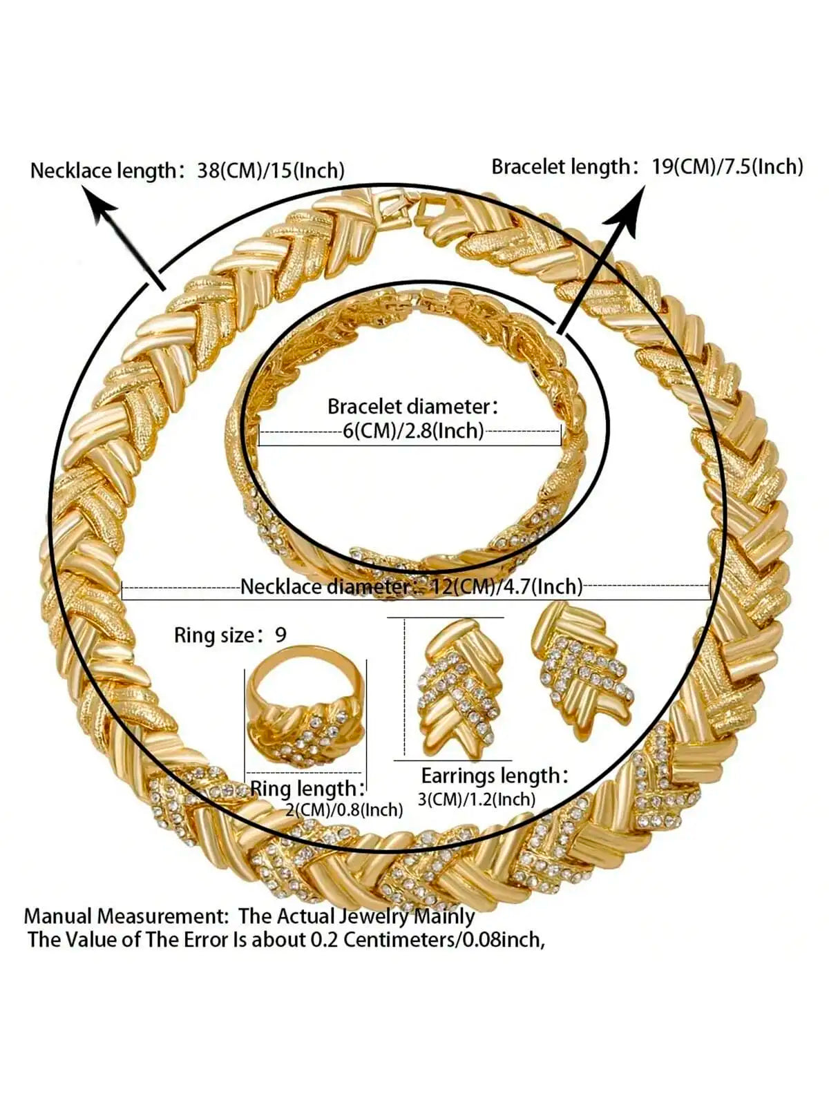 Dubai Jewelry Set For Woman 18K Gold Plated Luxury Necklace Earrings Bracelet and Ring Set Jewelry Wedding Party Trending    Home Decor Supply | Online Retail | ShoreShopper.com