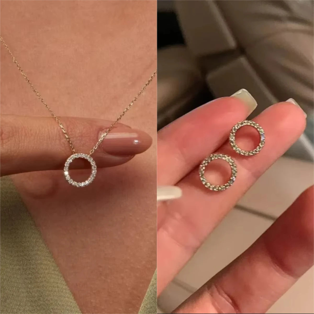 Fashion Trend Elegant Jewelry Simple Crystal Circle Pendant Necklace Golden Color Unquie Women Necklace Party Gift Wholesale    Home Decor Supply | Online Retail | ShoreShopper.com