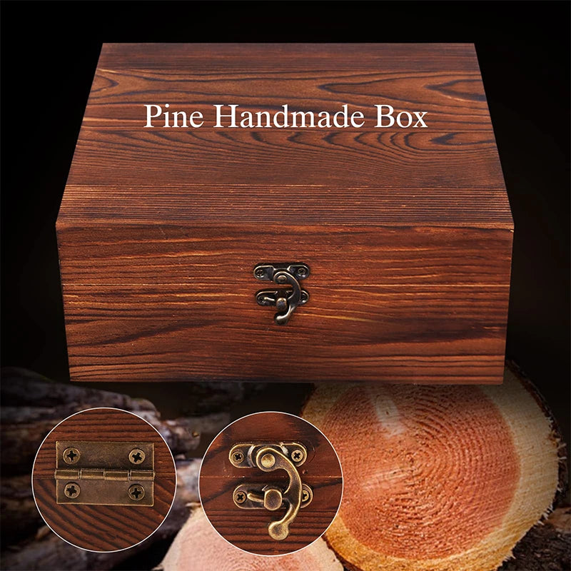 Father'S Day Gift For Men Whiskey Stones Set 8 Pcs Granite Ice Cubes+ 2 Pcs Cups For Whisky In Wooden Bottle Box Present For Dad    Your Coastal Marketplace | Shoreshopper.com