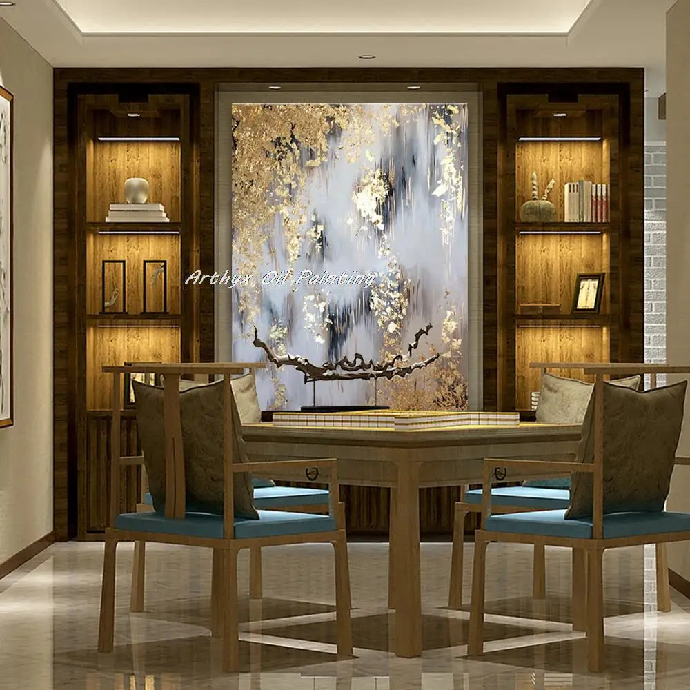 Arthyx,Handpainted Texture Abstract Golden Oil Paintings,Modern Canvas Art Large Wall Pictures Living Room Decor Home Decoration    Home Decor Supply | Online Retail | ShoreShopper.com