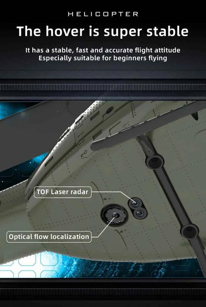 RC ERA Weathered Marine C032 UH1Huey One Click Inverted Flight TOF Optical Flow Gyro Stabilized RC Helicopter for Adults