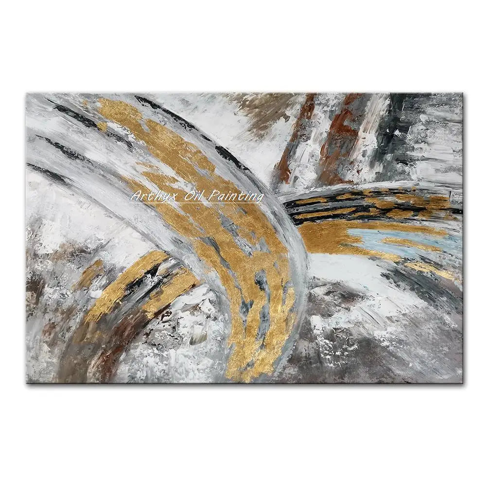 Arthyx,Handpainted Texture Abstract Golden Oil Paintings,Modern Canvas Art Large Wall Pictures Living Room Decor Home Decoration    Home Decor Supply | Online Retail | ShoreShopper.com