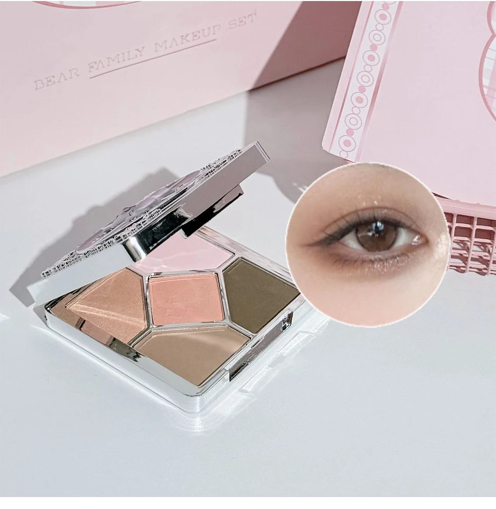 ART VALUE 7PC Makeup Sets Include 3 Colors Matte Lip Mud,1 Pressed Powder,1 Blush,1 Eyes Palette,1 Necklace Beauty Makeup Sets - ShoreCo.Shop