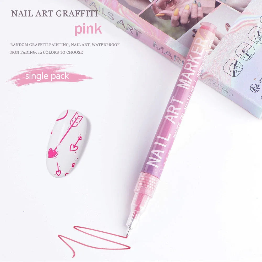 Nail Art Graffiti Pen Nail Acrylic Paint Pen Waterproof Painting Lines Pencil DIY Drawing Abstract Design Nail Accessories    Home Decor Supply | Online Retail | ShoreShopper.com
