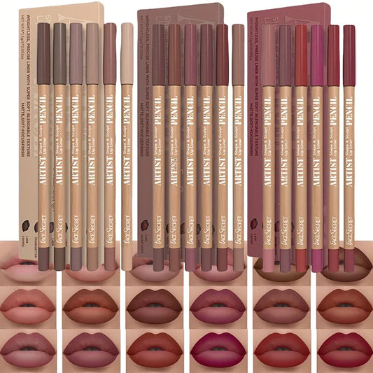 6pcs Velvet Matte Lip Liner Pencils Set Long-Lasting Non-Drying Perfect for Lining Filling Lips Versatile for All Skin Typ - ShoreCo.Shop