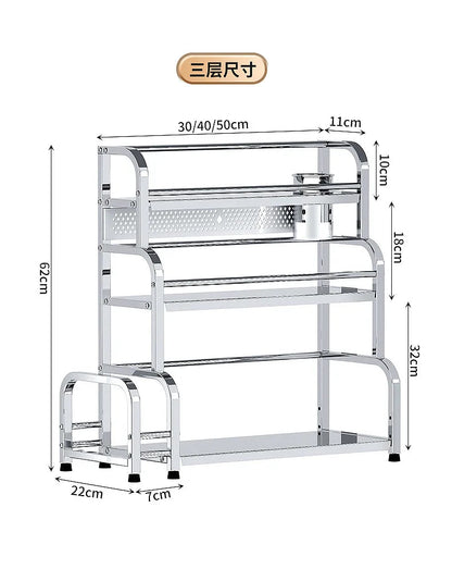 Stainless Steel Kitchen Storage Shelf Seasoning Jar Spice Storage Rack Chopsticks Knife Shelf Bar Organizer Kitchen Supplies    Home Decor Supply | Online Retail | ShoreShopper.com