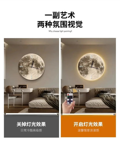 16 Inch Fashions Wall Clock Dining Room Living Moon The Earth Modelling LED Light Silent Movement Bedroom Clock Wall Decoration    Home Decor Supply | Online Retail | ShoreShopper.com