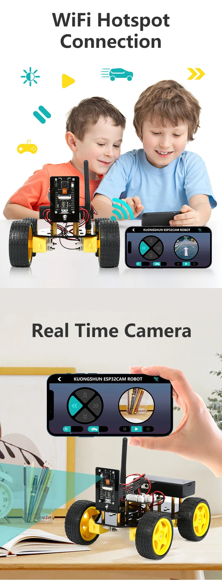 ESP32 Smart Robot Car Kit  Remote Control Car for Arduino Programming Project STEM Education Science Coding Kit - ShoreCo.Shop