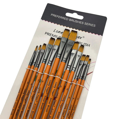 12/48pcs Premium Flat Art Paintbrush Set Durable Anti-Shedding Synthetic Nylon Bristles for Watercolor Acrylics Gouache Painting    Home Decor Supply | Online Retail | ShoreShopper.com