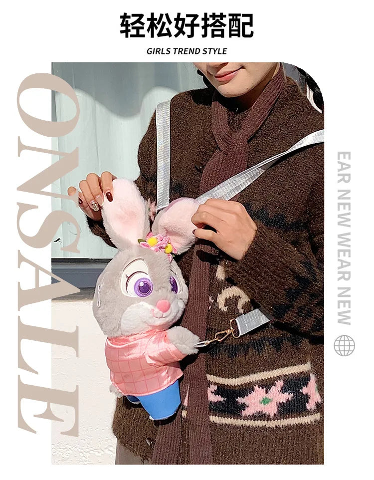 New Zootopia Doll Crossbody Bag Cartoon Judy Hopps Shoulder Bag Holiday Gift Large Capacity Portable Storage Commuter Bag - ShoreCo.Shop