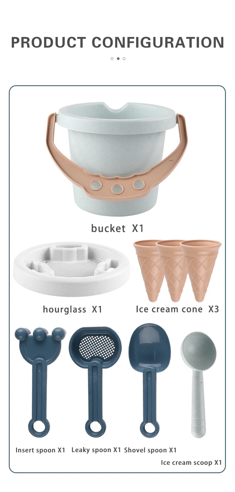 9 pieces beach toys beach bucket set A bucket, filter, accessories for homemade ice cream Can make ice ball Beach travel to    Your Coastal Marketplace | Shoreshopper.com