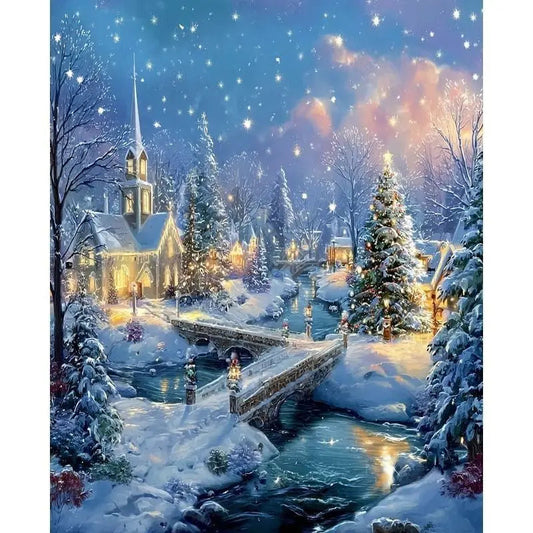 PhotoCustom Paint By Number Outdoor Scenery Kit Drawing On Canvas Diy Christmas Gift For Living Room Decora    Home Decor Supply | Online Retail | ShoreShopper.com
