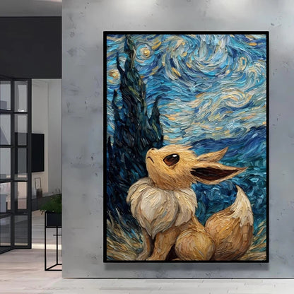 Van Gogh Style Pokemon Pikachu Wall Decoration Multiple Characters Are Available Creating A Unique Artistic Space for Your Home    Home Decor Supply | Online Retail | ShoreShopper.com