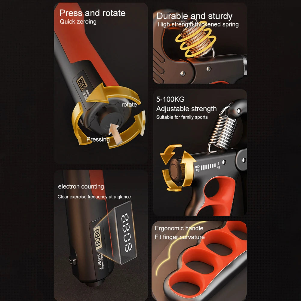 5-100 KG Grip Strength Trainer Non-Slip Gripper Stress Relief Adjustable Resistance for Musicians Athletes Hand Injury Recovery    Home Decor Supply | Online Retail | ShoreShopper.com