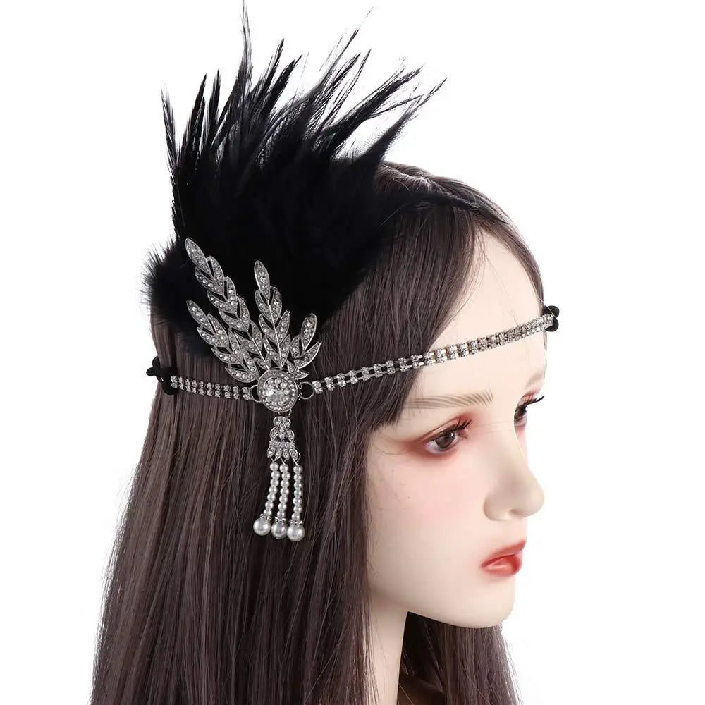 Gatsby Cosplay Dress Headwear Diamond Feather Headwear Korean Style Headband Masquerade Party Accessories Sequin Hair    Your Coastal Marketplace | Shoreshopper.com