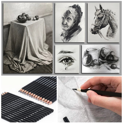 14-60 pcs Drawing Set Sketching Kit - Art Supplies,for Adults Artists with 3-Color Sketchbook,Graphite,Pastel,Charcoal Pencils    Home Decor Supply | Online Retail | ShoreShopper.com