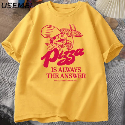 Pizza Is Always The Answer Food Printing T Shirts for Women Men Funny Graphic T Shirt Cotton Short Sleeve Summer Tee Shirt Tops    Home Decor Supply | Online Retail | ShoreShopper.com