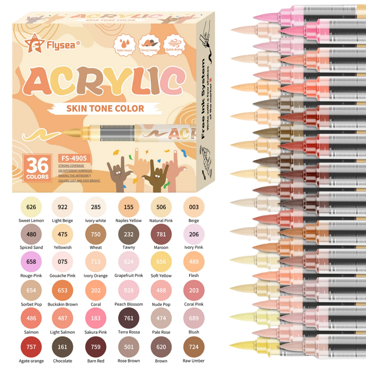 Skin Tones Art Markers,Soft Brush Tip Acrylic Paint Pens,Quick-Drying Waterproof for Sketching,Wood,Glass,Fabric,Rocks Painting    Home Decor Supply | Online Retail | ShoreShopper.com