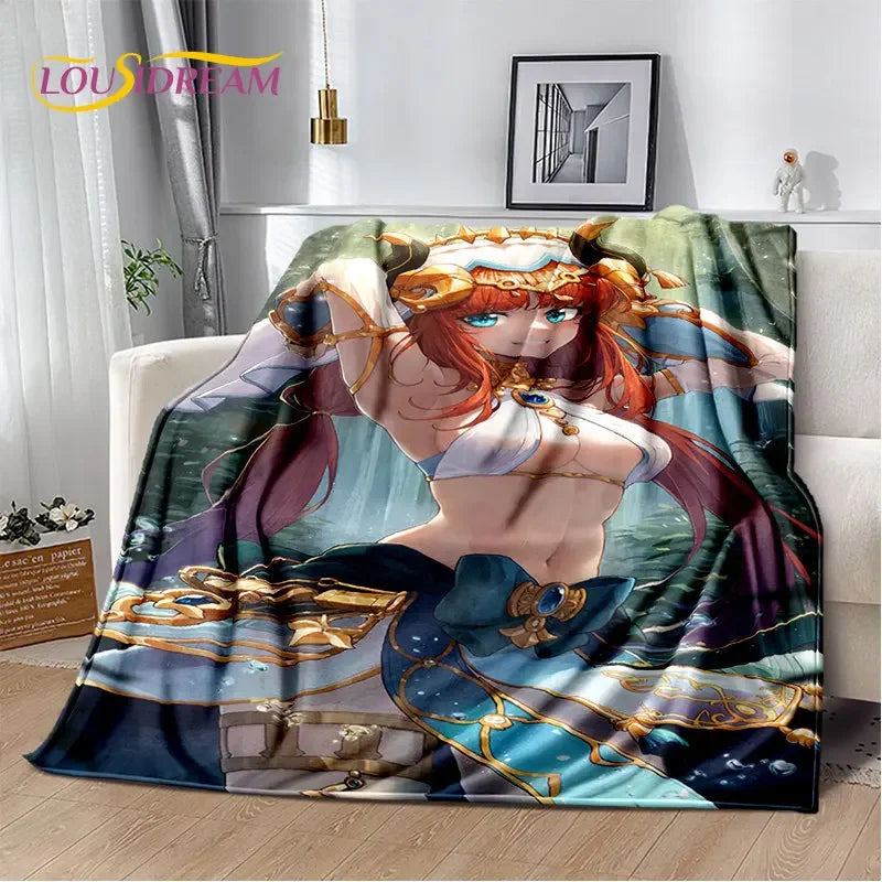 Genshin Impact Cartoon Game Soft Plush Blanket,Flannel Blanket Throw Blanket for Living Room Bedroom Bed Sofa Picnic Cover Kids    Your Coastal Marketplace | Shoreshopper.com