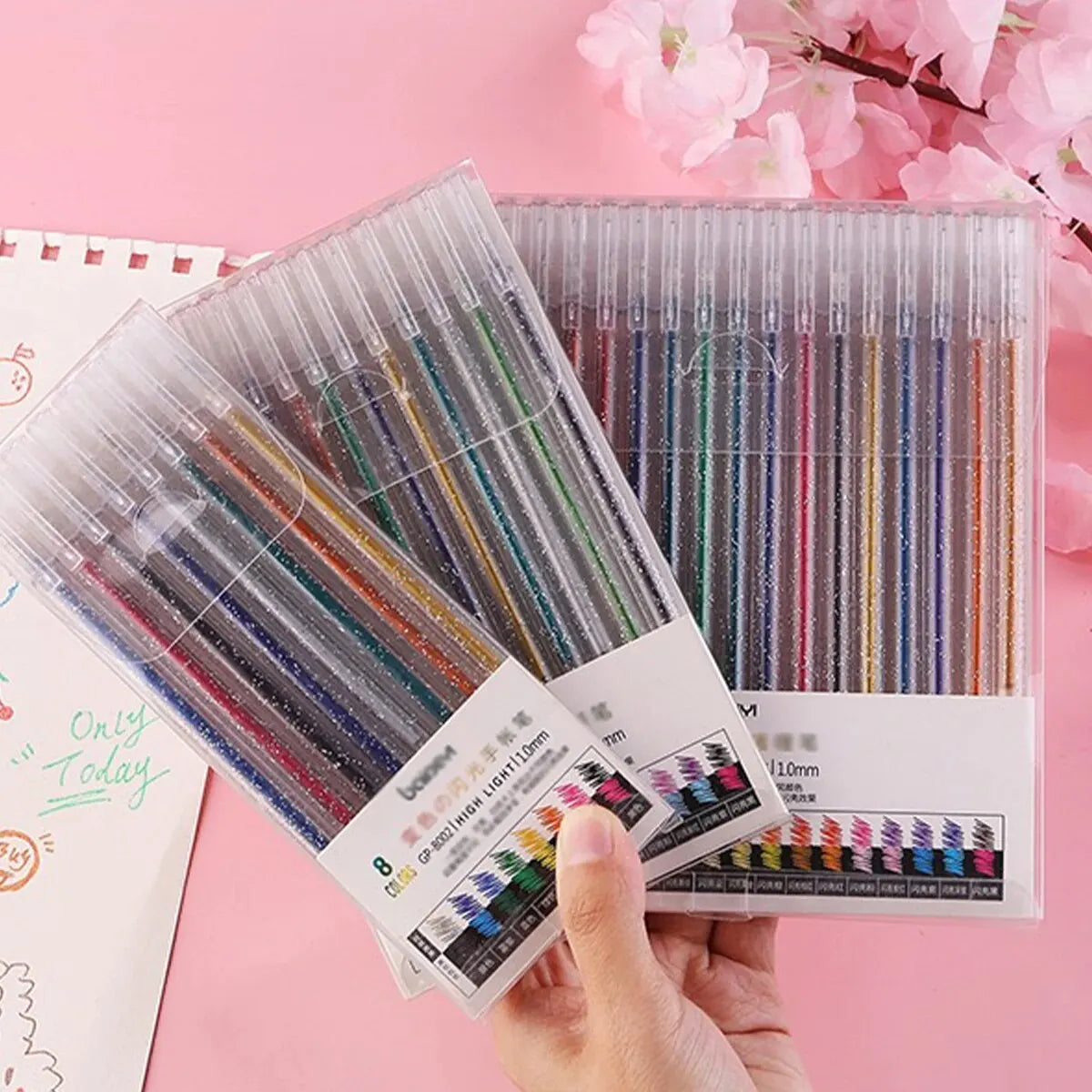 8/12/18 Color Glitter Gel Pen 1.0mm Metal Glitter Color Ballpoint Pen Paper Cardstock Diary Drawing Marking Coloring DIY Art    Home Decor Supply | Online Retail | ShoreShopper.com
