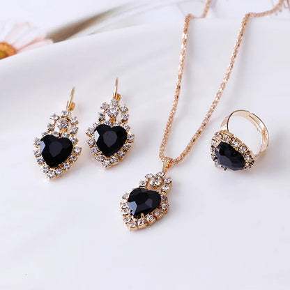 Jewelry Sets Women Wedding Jewelry Set for Brides Gold-Color Zirconia Earring Pendant Necklace Ring Sets    Home Decor Supply | Online Retail | ShoreShopper.com